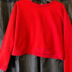 Red long sleeve crop top